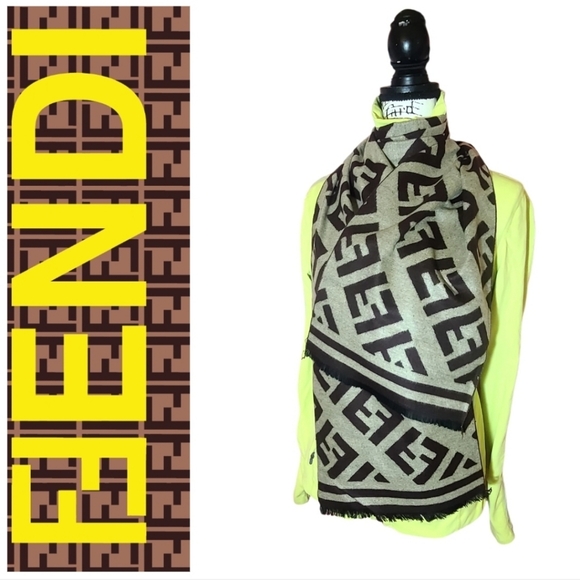 🧧NWOT Fendi Zucca Cashmere Scarf🥎GIFT - Picture 8 of 8